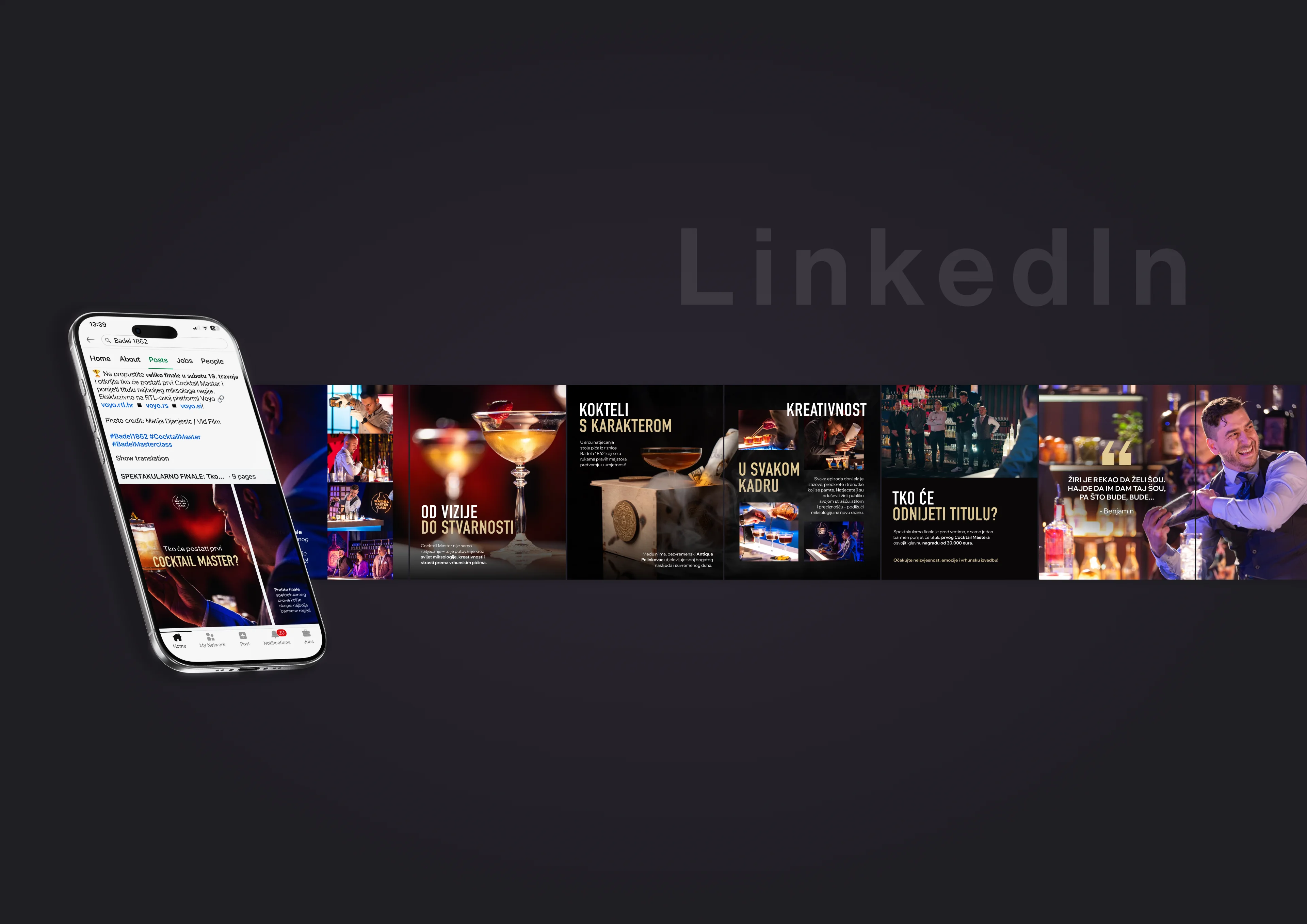Badel 1862 LinkedIn campaign visuals
