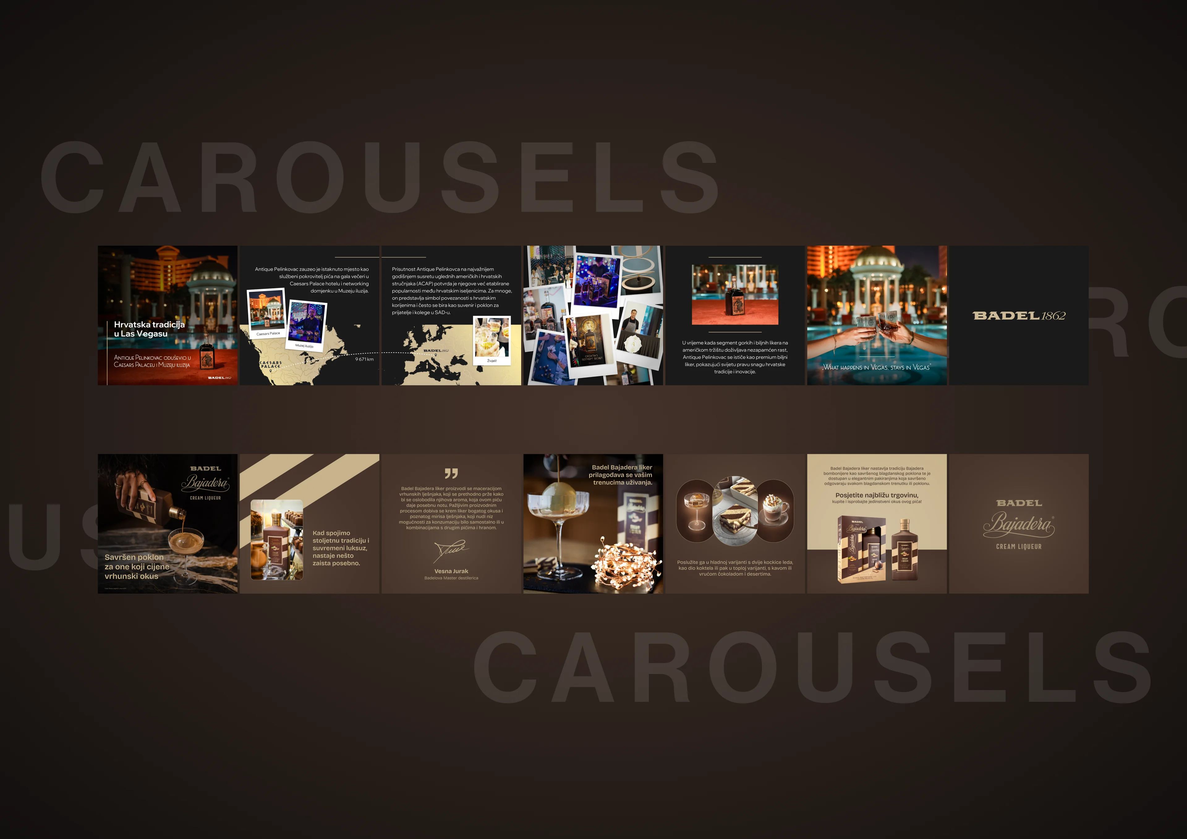 Badel 1862 carousel campaign visuals