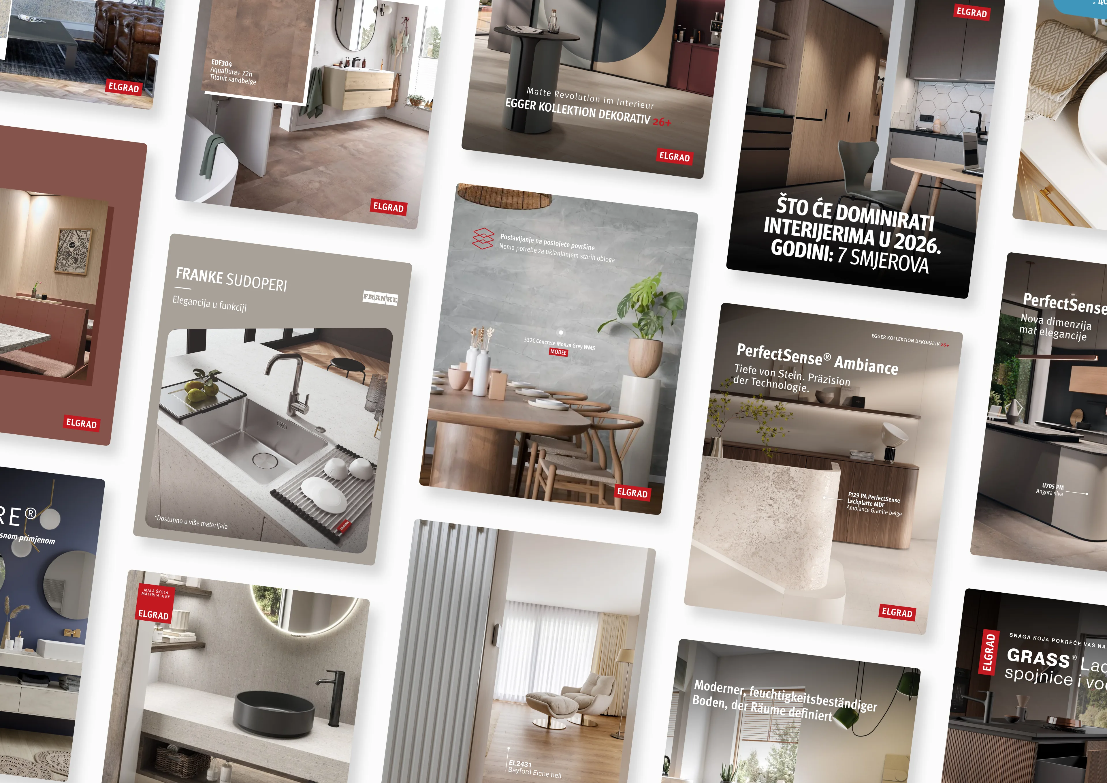 ELGRAD interior materials social content examples