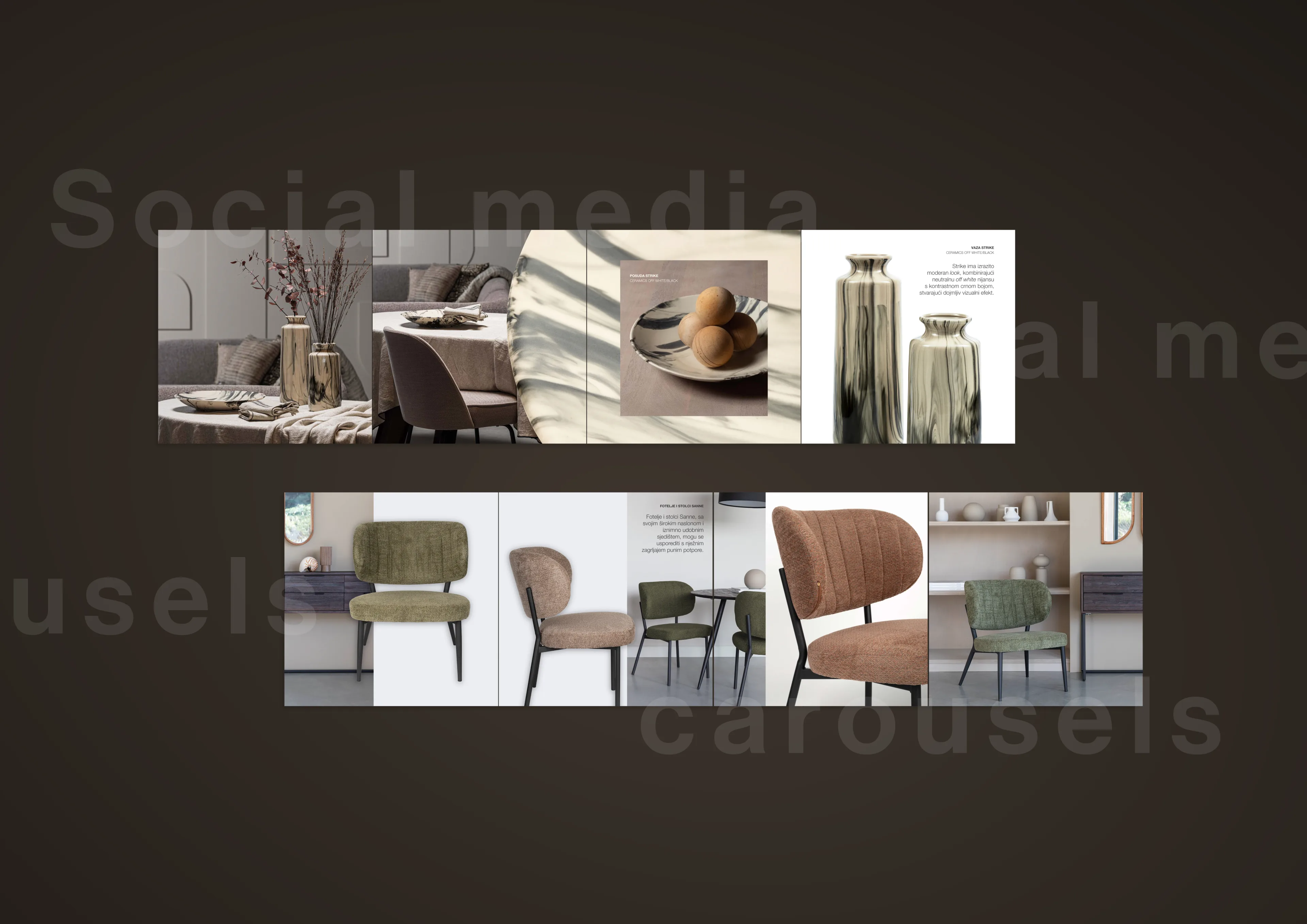 Gnijezdo furniture product carousel visuals
